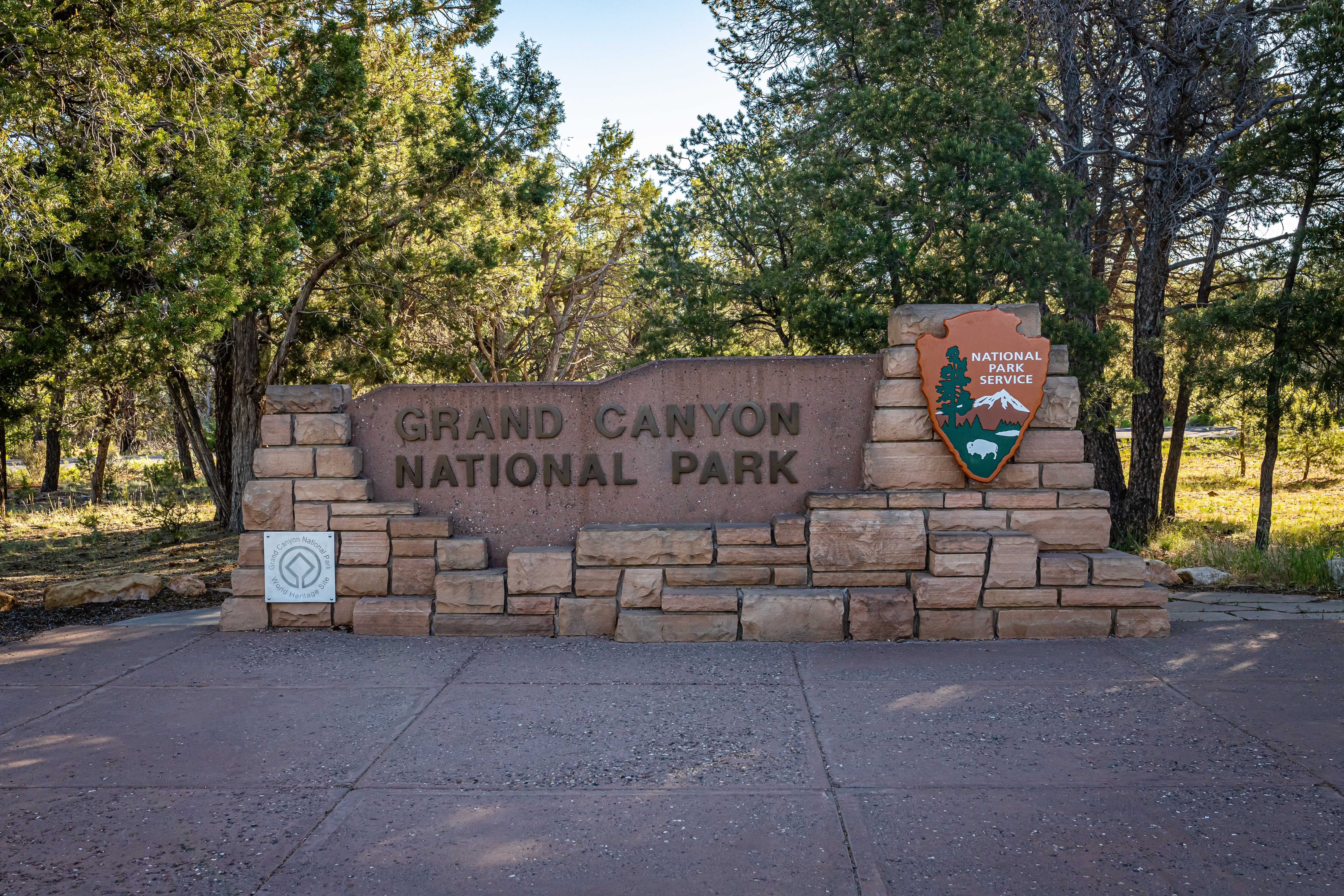 Grand Canyon National Park sign.