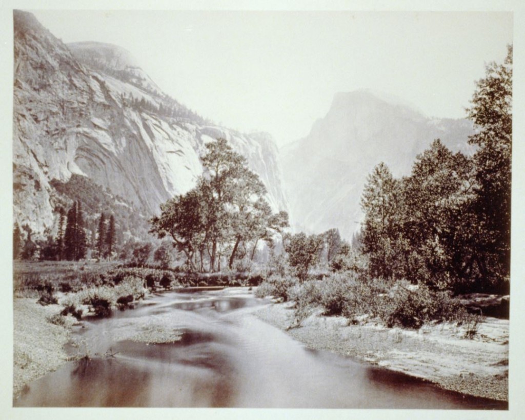 Old, historical photo of Yosemite National Park.